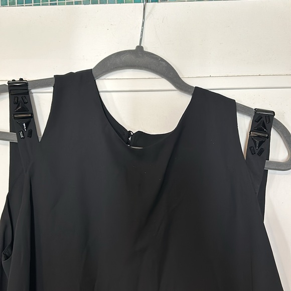 Black Flowy Blousewith Black Beads-sz large - Picture 1 of 16